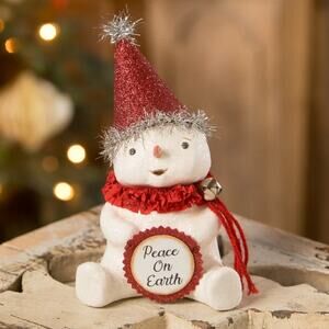 Bethany Lowe Peace On Earth Snowman Christmas Figure Michelle Allen NEW